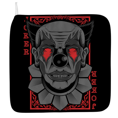 Scary Joker Card Print Hand Towel