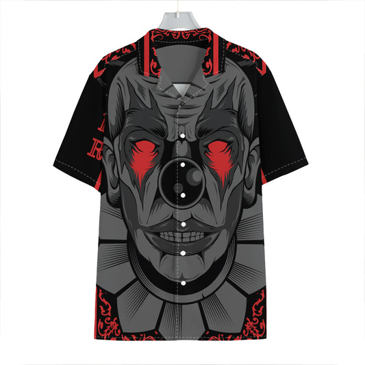 Scary Joker Card Print Hawaiian Shirt