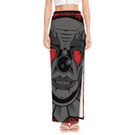 Scary Joker Card Print High Slit Maxi Skirt