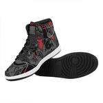 Scary Joker Card Print High Top Leather Sneakers