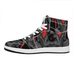Scary Joker Card Print High Top Leather Sneakers