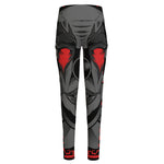Scary Joker Card Print High-Waisted Pocket Leggings