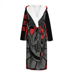 Scary Joker Card Print Hooded Bathrobe