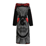 Scary Joker Card Print Hooded Bathrobe