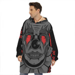 Scary Joker Card Print Hoodie Blanket