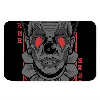 Scary Joker Card Print Indoor Door Mat