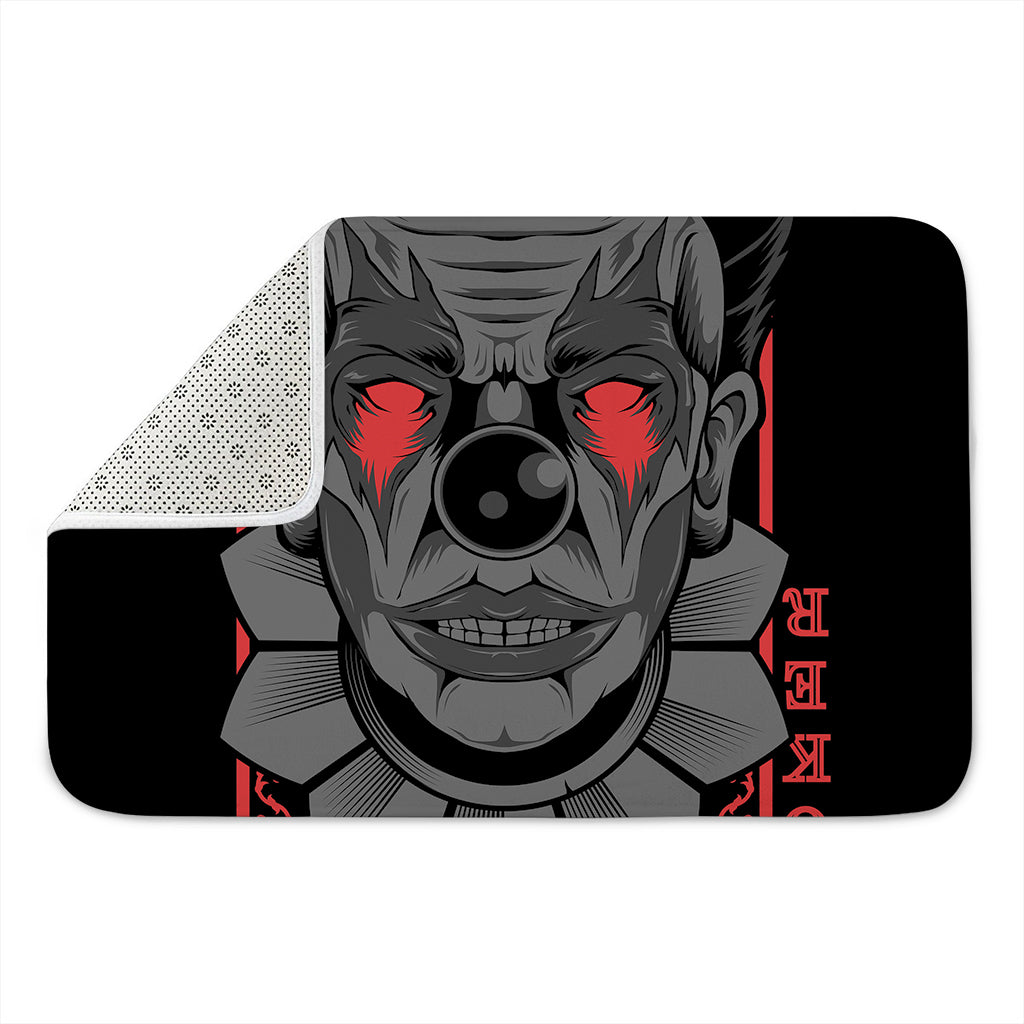 Scary Joker Card Print Indoor Door Mat