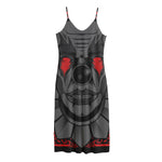 Scary Joker Card Print Jersey Midi Cami Dress