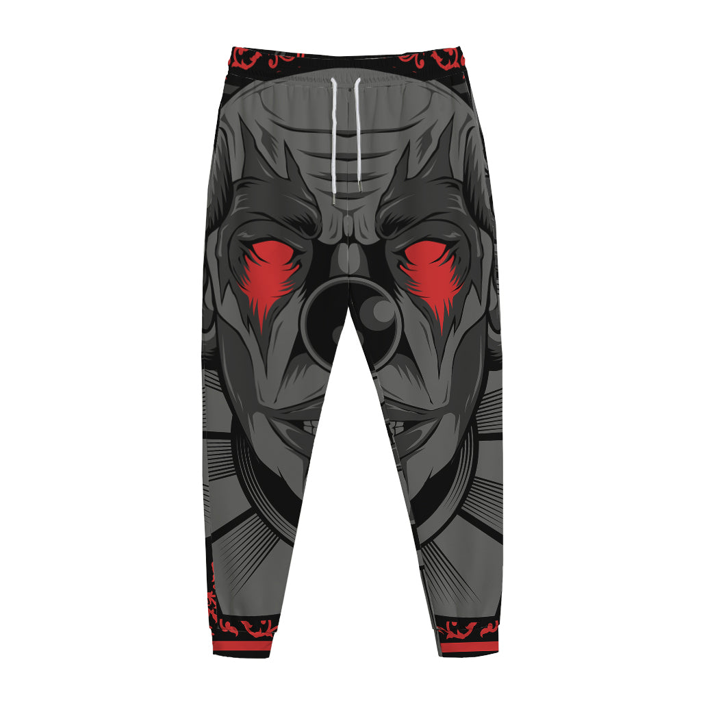 Scary Joker Card Print Jogger Pants