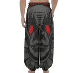 Scary Joker Card Print Lantern Pants
