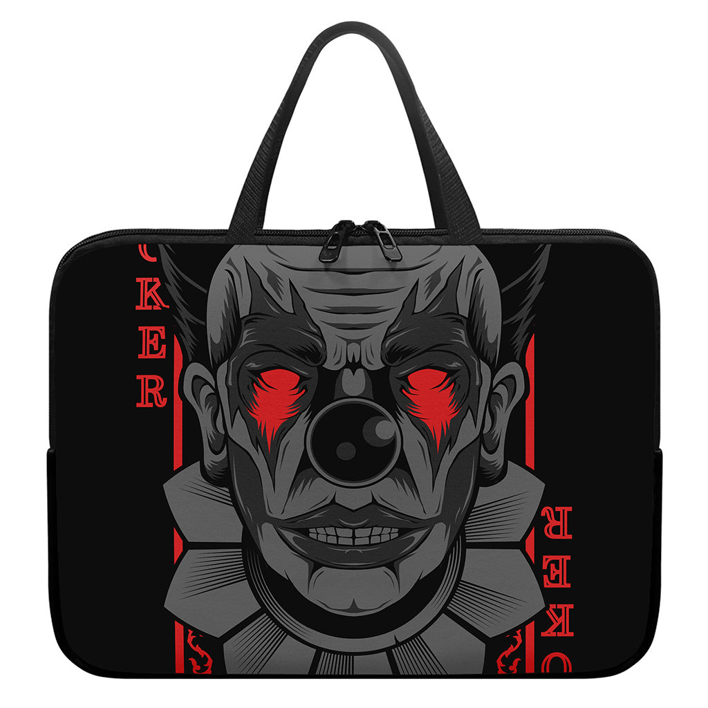 Scary Joker Card Print Laptop Sleeve With Handle
