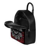 Scary Joker Card Print Leather Backpack