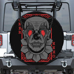Scary Joker Card Print Leather Spare Tire Cover