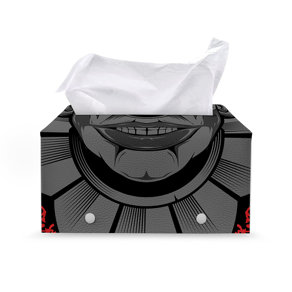 Scary Joker Card Print Leather Tissue Box Cover