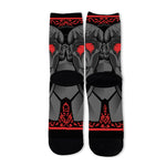 Scary Joker Card Print Long Socks