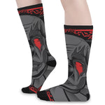 Scary Joker Card Print Long Socks