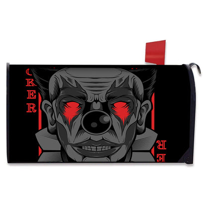 Scary Joker Card Print Mailbox Cover