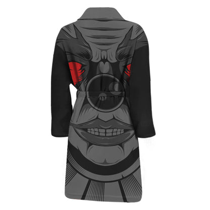 Scary Joker Card Print Men's Bathrobe