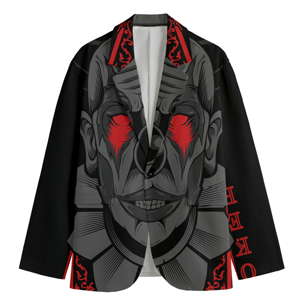 Scary Joker Card Print Men's Blazer