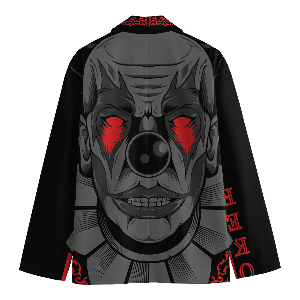 Scary Joker Card Print Men's Cotton Blazer