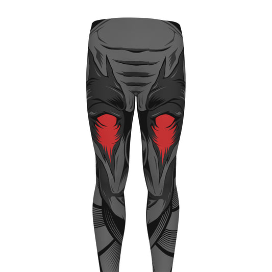 Scary Joker Card Print Men's leggings