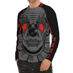Scary Joker Card Print Men's Long Sleeve Rash Guard