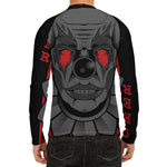 Scary Joker Card Print Men's Long Sleeve Rash Guard