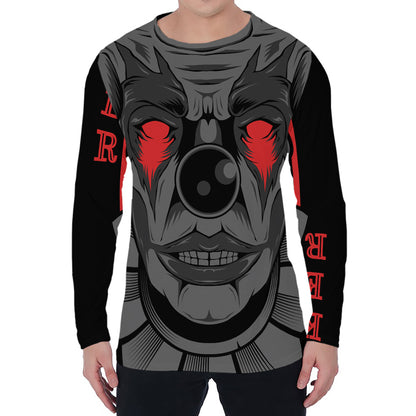 Scary Joker Card Print Men's Long Sleeve T-Shirt