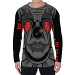 Scary Joker Card Print Men's Long Sleeve T-Shirt