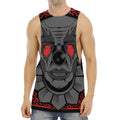 Scary Joker Card Print Men's Muscle Tank Top