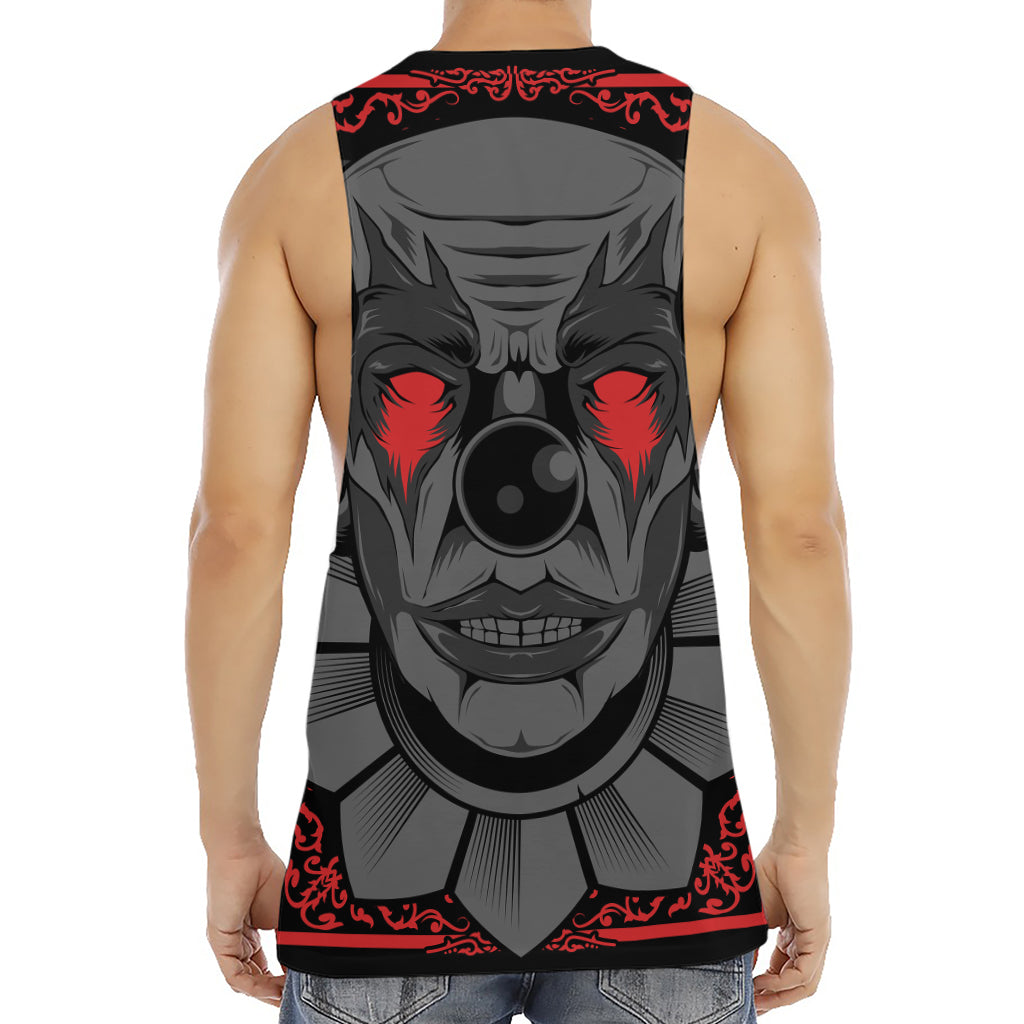 Scary Joker Card Print Men's Muscle Tank Top