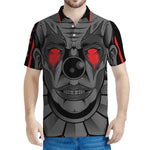 Scary Joker Card Print Men's Polo Shirt