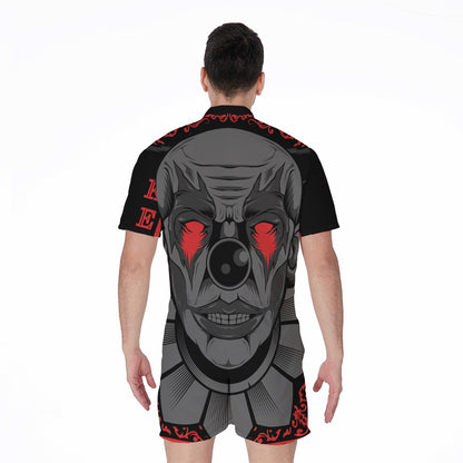 Scary Joker Card Print Men's Rompers