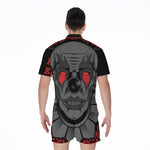 Scary Joker Card Print Men's Rompers