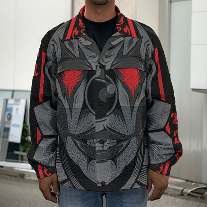 Scary Joker Card Print Men's Shirt Jacket
