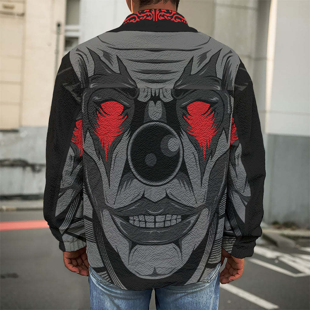 Scary Joker Card Print Men's Shirt Jacket