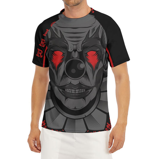 Scary Joker Card Print Men's Short Sleeve Rash Guard