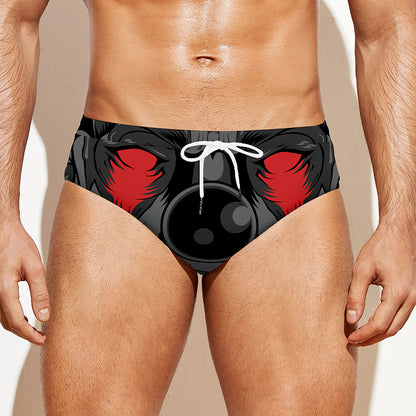 Scary Joker Card Print Men's Swim Briefs
