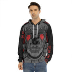 Scary Joker Card Print Men's Velvet Pullover Hoodie