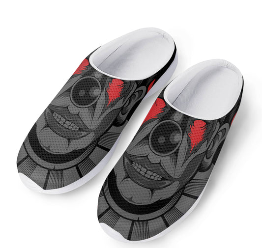 Scary Joker Card Print Mesh Casual Shoes