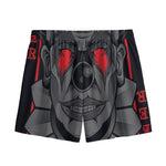 Scary Joker Card Print Mesh Shorts