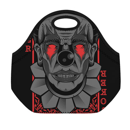Scary Joker Card Print Neoprene Lunch Bag
