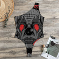 Scary Joker Card Print One Shoulder Bodysuit