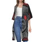 Scary Joker Card Print Open Front Beach Cover Up