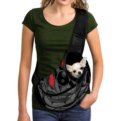 Scary Joker Card Print Pet Sling Carrier