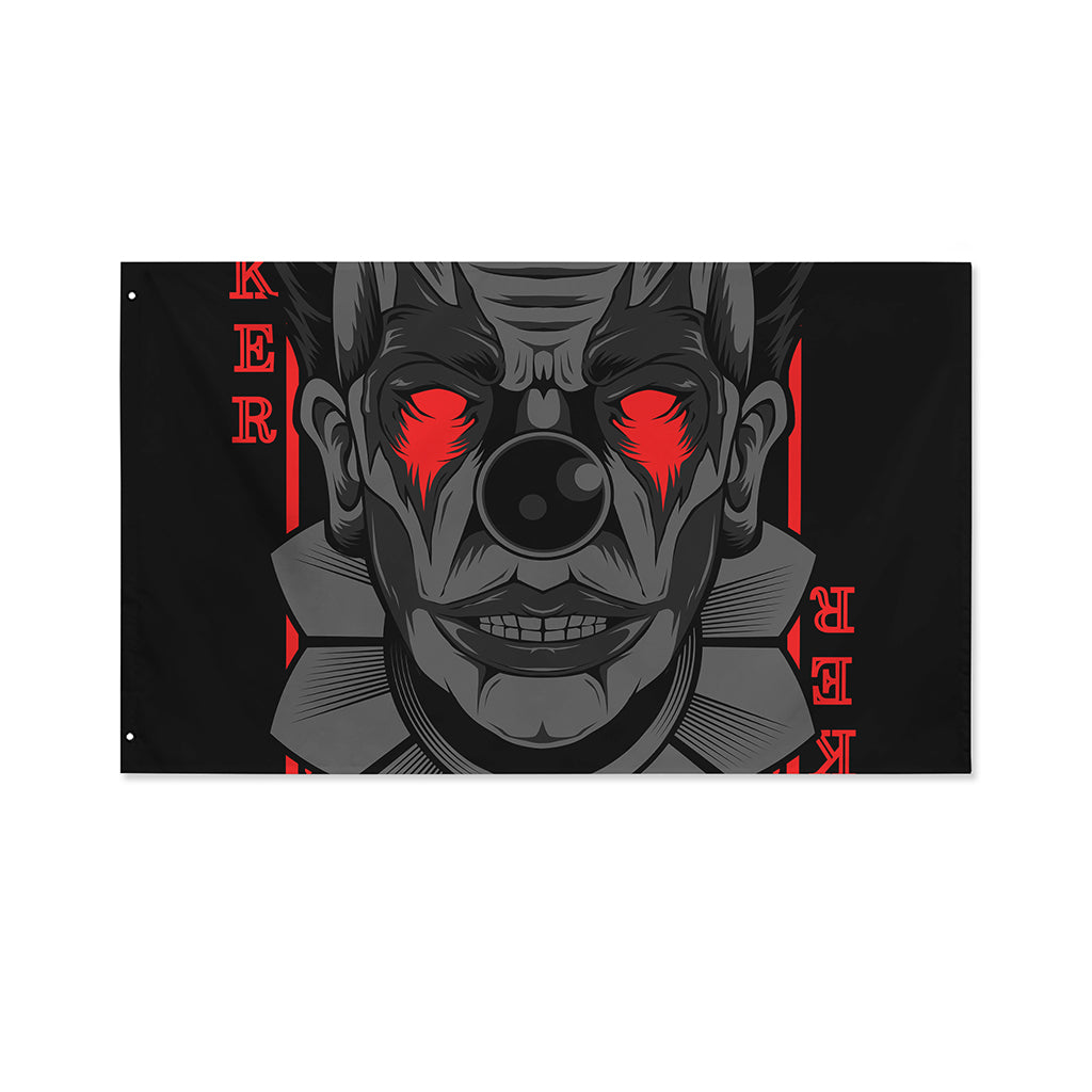 Scary Joker Card Print Polyester Flag