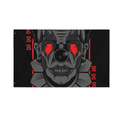 Scary Joker Card Print Polyester Flag