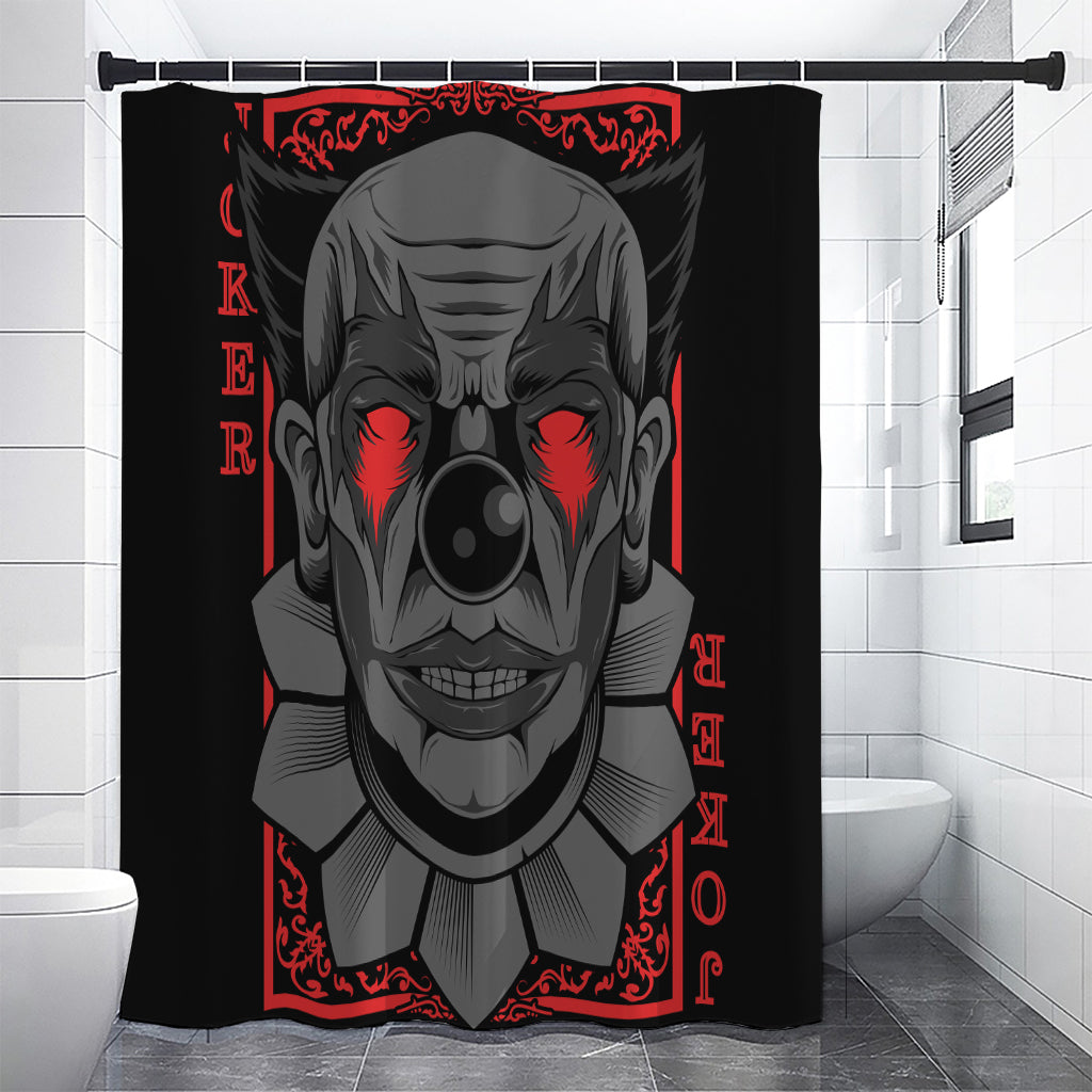 Scary Joker Card Print Premium Shower Curtain