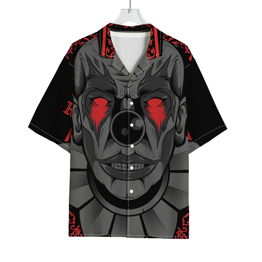 Scary Joker Card Print Rayon Hawaiian Shirt