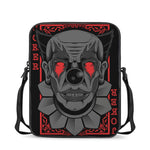 Scary Joker Card Print Rectangular Crossbody Bag